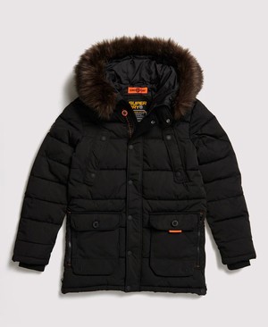 Superdry Chinook Parka Férfi Kabát Fekete | GHABU8621